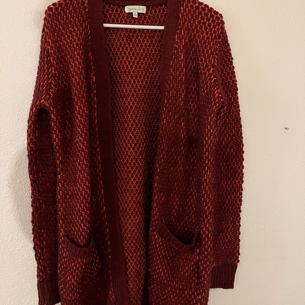 Grace and Lace XS rust popcorn cardi
